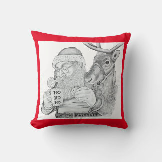 Weihnachtsmann und Reindeer Kissen