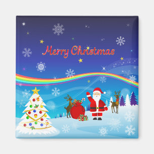 Weihnachtsmann und Reindeer Magnet