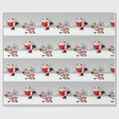 Weihnachtsmann und Reindeer - Niedliche Weihnachte Geschenkpapier (Flach)