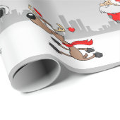 Weihnachtsmann und Reindeer - Niedliche Weihnachte Geschenkpapier (Rolleneckpunkt)
