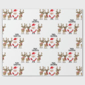 Weihnachtsmann und Reindeer - Niedliche Weihnachte Geschenkpapier (Flach)