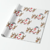 Weihnachtsmann und Reindeer - Niedliche Weihnachte Geschenkpapier (Ungerollt)