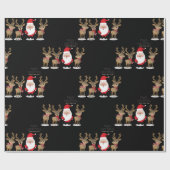 Weihnachtsmann und Reindeer - Niedliche Weihnachte Geschenkpapier (Flach)