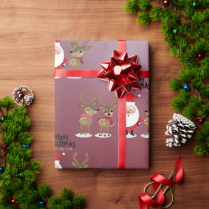 Weihnachtsmann und Reindeer - Niedliche Weihnachte Geschenkpapier