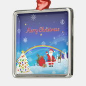 Weihnachtsmann und Reindeer Ornament Aus Metall (Links)