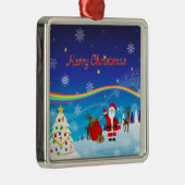 Weihnachtsmann und Reindeer Ornament Aus Metall (Rechts)