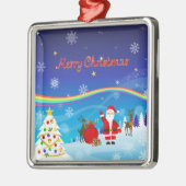 Weihnachtsmann und Reindeer Ornament Aus Metall (Links)