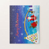 Weihnachtsmann und Reindeer Puzzle (Vertikal)