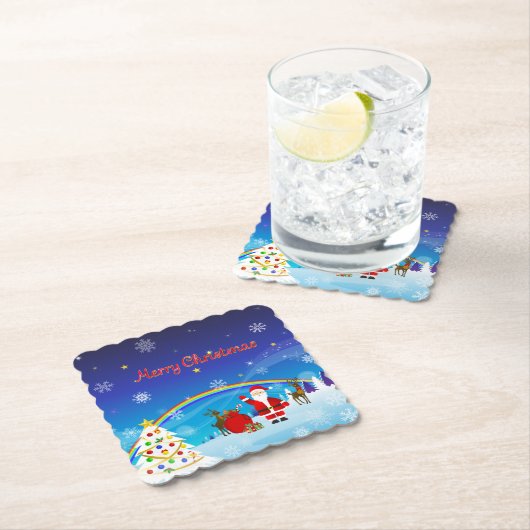 Weihnachtsmann und Reindeer Untersetzer (Vor Ort)