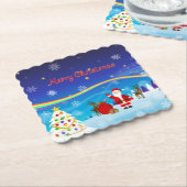 Weihnachtsmann und Reindeer Untersetzer (angewinkelt)