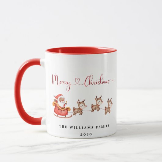 Weihnachtsmann und Reindeer | Weihnachtskaffee-Tas Tasse (Links)