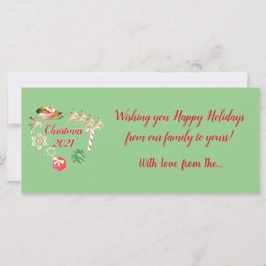 Weihnachtsmann und Rentier 2 Fotos Gruß (Rückseite)