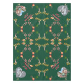 Weihnachtsmann und Rentier 2 Fotos Tischdecke (Vorderseite)