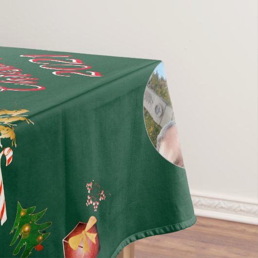 Weihnachtsmann und Rentier 2 Fotos Tischdecke (Beispiel)