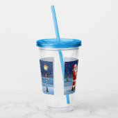 Weihnachtsmann und Rentier Acryltrinkbecher (Links)