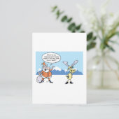 Weihnachtsmann und Rentier am Cartoon Feiertagspostkarte (Stehend Vorderseite)