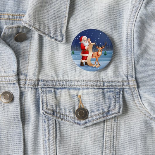 Weihnachtsmann und Rentier Button (Beispiel)