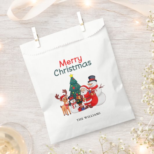 Weihnachtsmann und Rentier Festliche Weihnachten Geschenktütchen (Ausgeschnitten)