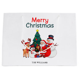 Weihnachtsmann und Rentier Festliche Weihnachten Große Geschenktüte