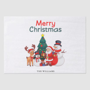 Weihnachtsmann und Rentier Festliche Weihnachten Seidenpapier