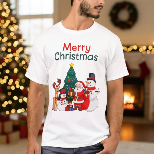 Weihnachtsmann und Rentier Festliche Weihnachten T-Shirt