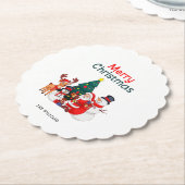 Weihnachtsmann und Rentier Festliche Weihnachten Untersetzer (angewinkelt)