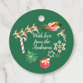 Weihnachtsmann und Rentier Geschenkanhänger (Rückseite)