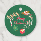 Weihnachtsmann und Rentier Geschenkanhänger (Vorderseite)