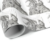 Weihnachtsmann und Rentier Geschenkpapier (Rolleneckpunkt)