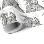 Weihnachtsmann und Rentier Geschenkpapier (Rolleneckpunkt)