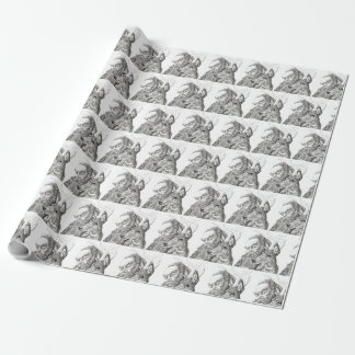 Weihnachtsmann und Rentier Geschenkpapier