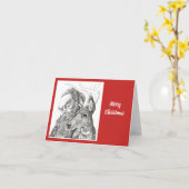 Weihnachtsmann und Rentier Karte (Gelbe Blume)