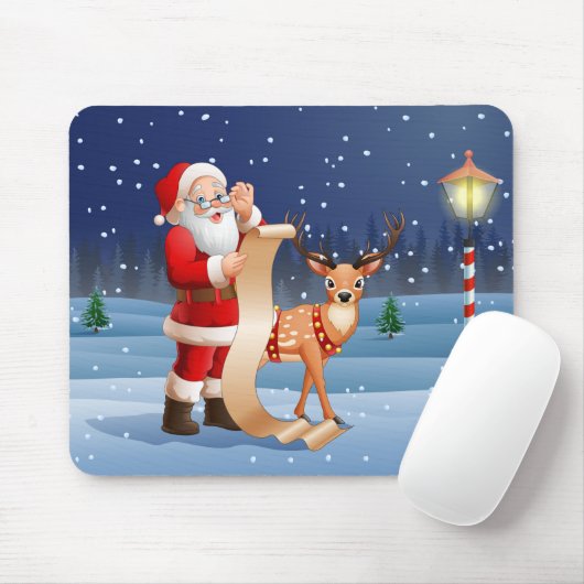 Weihnachtsmann und Rentier Mousepad (Mit Mouse)