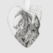Weihnachtsmann und Rentier Ornament (Vorderseite)
