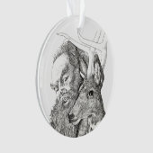 Weihnachtsmann und Rentier Ornament (Vorderseite)