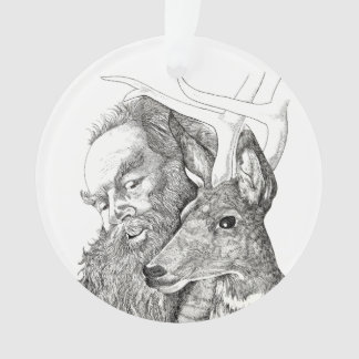 Weihnachtsmann und Rentier Ornament