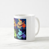 Weihnachtsmann und Rentier Pop Kunst Kaffeetasse (VorderseiteRechts)
