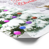 Weihnachtsmann und Rentier Poster (Ecke)