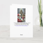 Weihnachtsmann und Rentier, Schneewald, Weihnachts Feiertagskarte (Rückseite)