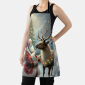 Weihnachtsmann und Rentier, Schneewald, Weihnachts Schürze (InSitu)