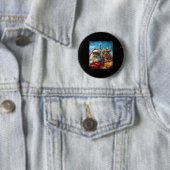Weihnachtsmann und Rentier Selfie Lustiger Weihnac Button (Beispiel)