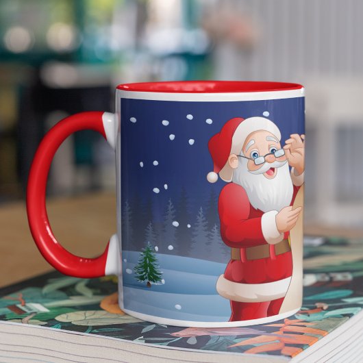 Weihnachtsmann und Rentier Tasse