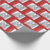 Weihnachtsmann und Rentier zu Weihnachten Geschenkpapier (Ecke)