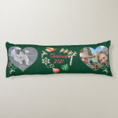 Weihnachtsmann und Rentiere 2 Fotos Seitenschläferkissen (Rückseite)
