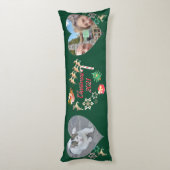 Weihnachtsmann und Rentiere 2 Fotos Seitenschläferkissen (Rückseite (Vertikal))