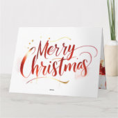 Weihnachtsmann und Rentiere Karte (Rückseite)