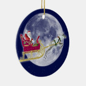 Weihnachtsmann und Rentiere Keramikornament (Rechts)
