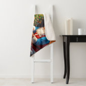 Weihnachtsmann und Rentiere machen Lebkuchenhaus Sherpadecke (Beispiel)