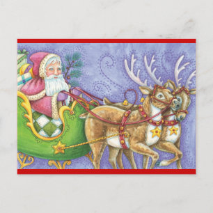 Weihnachtsmann und Rentiere Weihnachten im Vintage