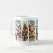 Weihnachtsmann und Rentiere Weihnachten und Kekse Kaffeetasse (Vorderseite Links)